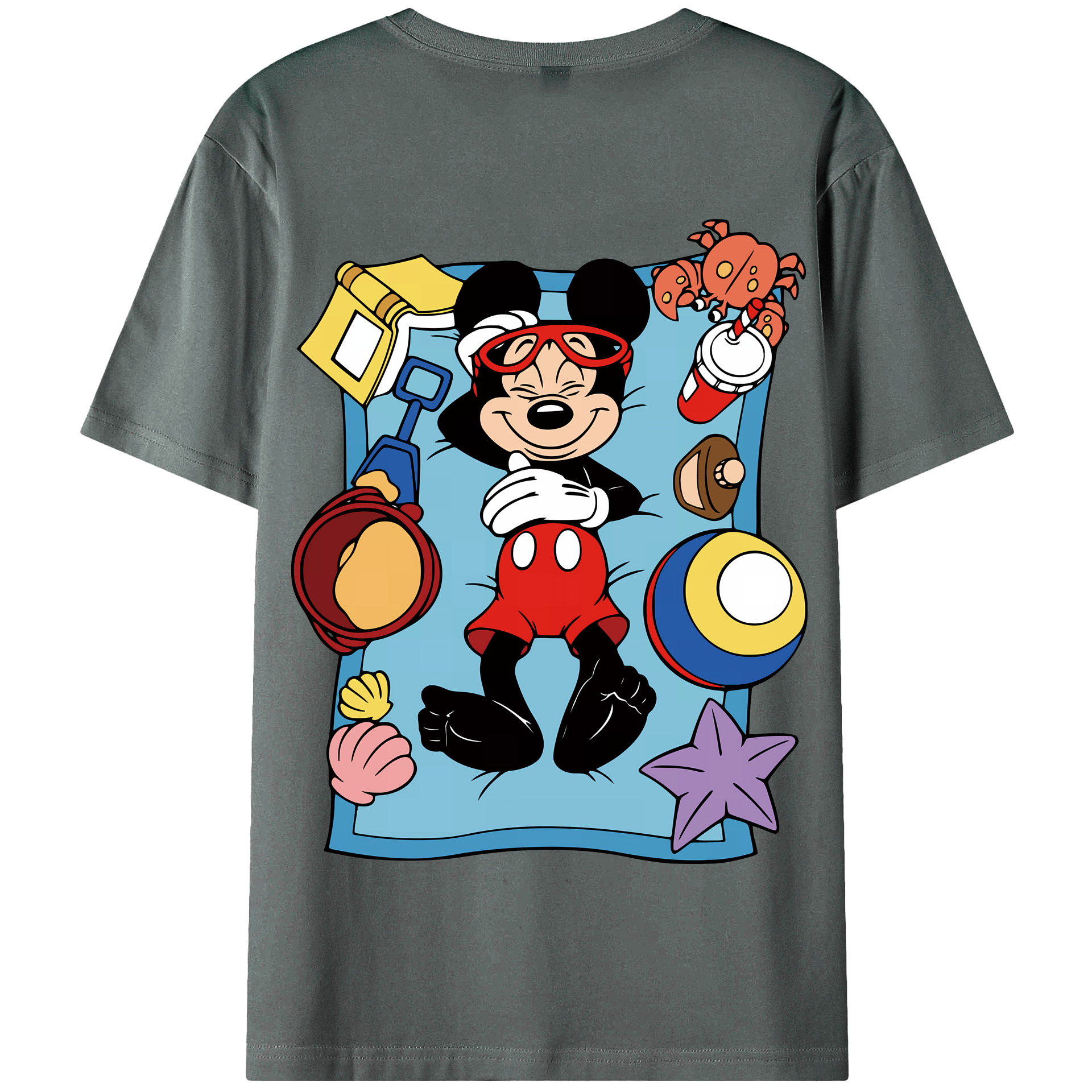 （画像用） ミッキーマウス Mickey Mouse 綿100％半袖Tシャツ（背面プリント）